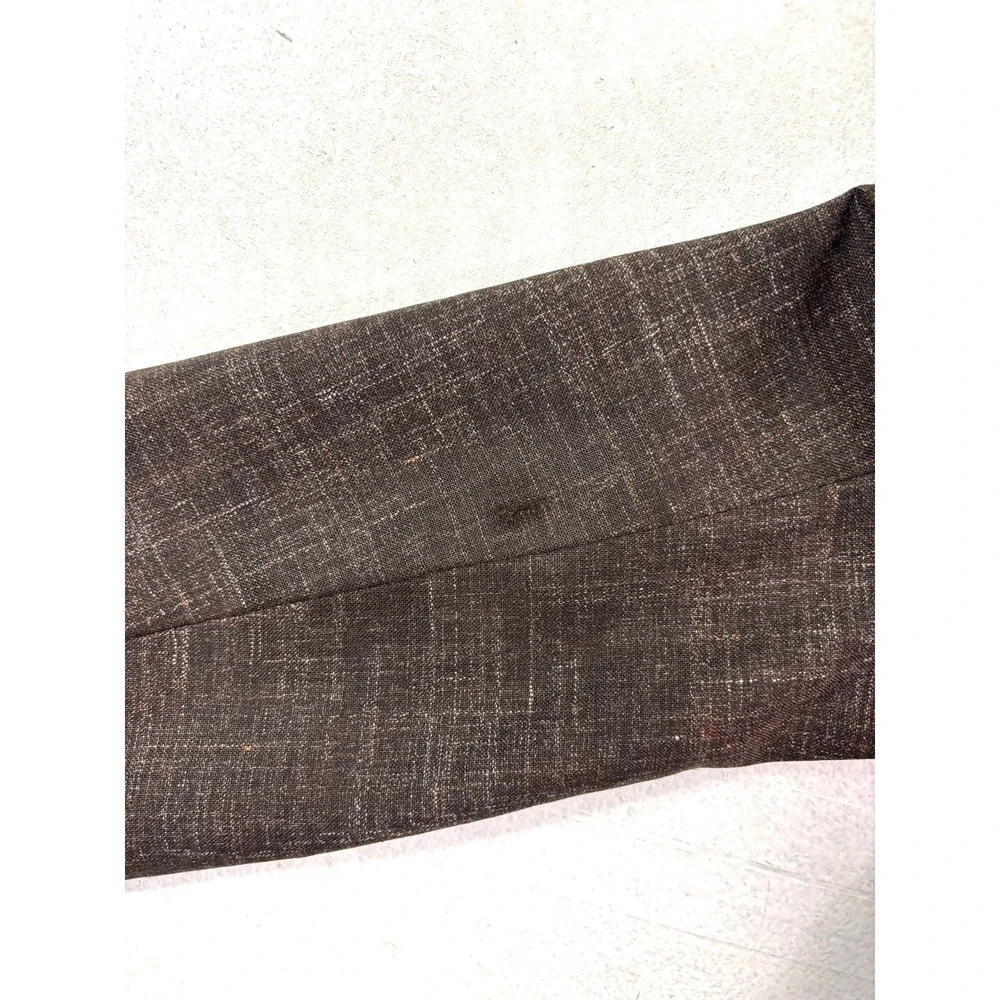 J Hilburn 43R 38x30 Brown Chambray Italian Fabric Wool Vitale Barberis Canonico‎